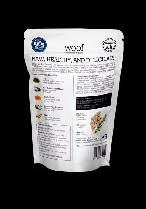 New Zealand Natural Pet Co Woof Freeze Dried Dog Treats - Beef - 1.76oz Bag